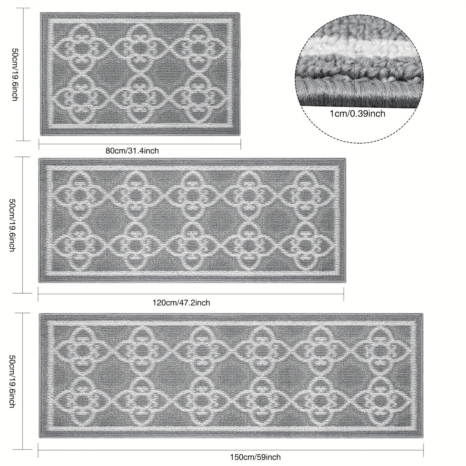 Absorbent Nylon Bathroom Rugs Set