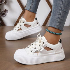 Versatile Summer Hollow Sandals Casual Thick Bottom Flat Shoes
