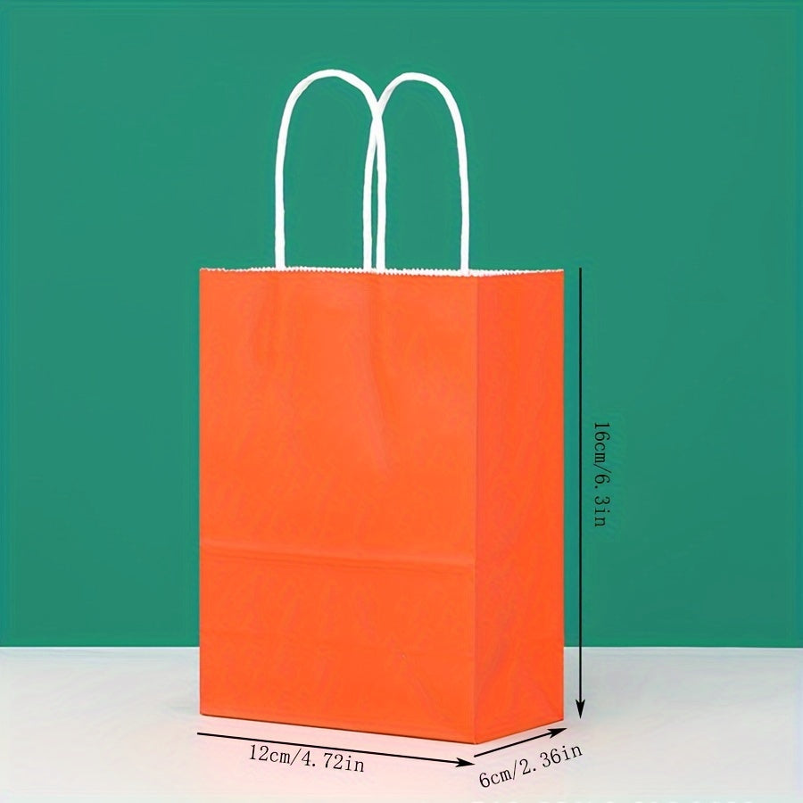 10pcs Colorful Candy Paper Bags Leather Tote Takeaway Gift Bags