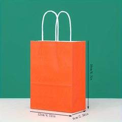 10pcs Colorful Candy Paper Bags Leather Tote Takeaway Gift Bags