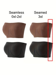 2 Pack Plus Size Seamless Bandeau Bra Set
