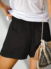 Boho Floral Print Tie Waist Shorts Vacation Elastic Drawstring Summer Shorts