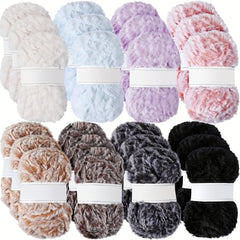 Faux Fur Yarn Thick Wool DIY Knitting Scarf Blanket Mink Velvet