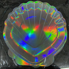 10pcs Mermaid Shell Paper Plate Disposable Silver Stamping Paper Plate