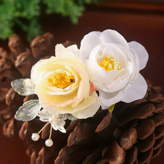 Silky Flower Hair Clip Bridal Wedding Hair Accessories