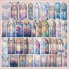 50pcs Church Window Graffiti Stickers Glass Wall DIY Guitar Skateboard