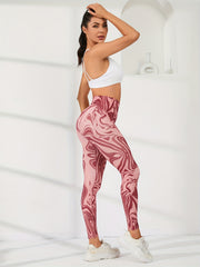 Pink High Waist Butt Lifting Tight Pants Sports Fitness Yoga Running Trousers