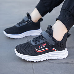 Girl's Hook And Loop Fastener Running Shoes Anti skid Sneakers