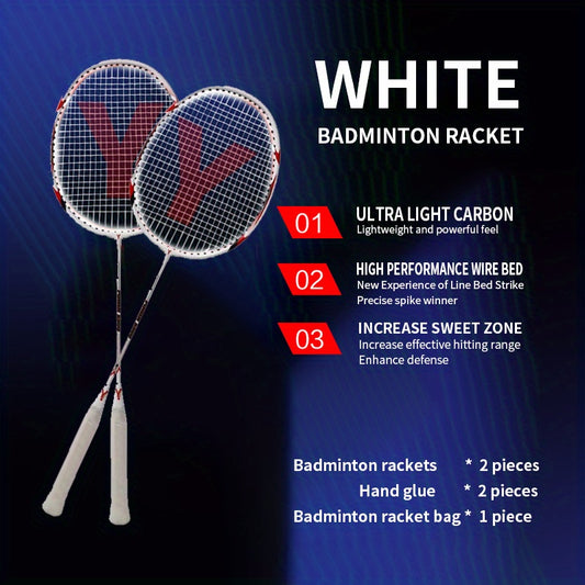 Versatile Carbon Badminton Racket with Overgrips