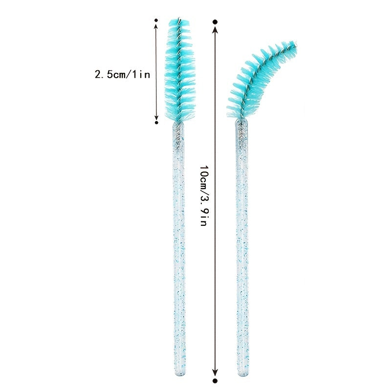 50pcs Crystal Eyelash Brush Mascara Wand for Extensions and Grooming
