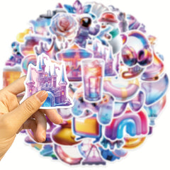 50pcs Cartoon Colorful Gift Series Graffiti Stickers Waterproof DIY Sticker Pack