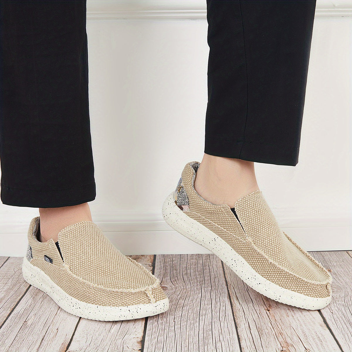 Men's Slip On Canvas Loafer Shoes Anti-Skid Walking Shoes
