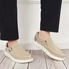 Men's Slip On Canvas Loafer Shoes Anti-Skid Walking Shoes