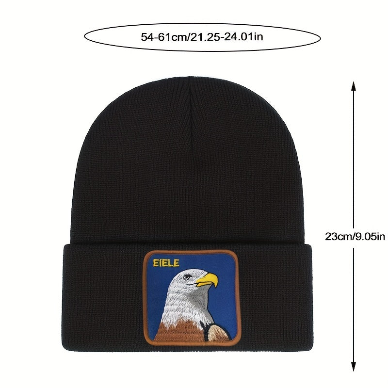 Eagle Patch Beanie Knit Hat Hip Hop Windproof Warm Skull Cap