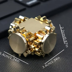 Brass Gear Linkage Puzzle Spinner Desk Toy Halloween & Christmas Gift Idea