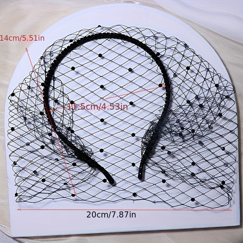 Rhinestone Spiral Hairband Vintage Inspired Bridal Veil Headpiece