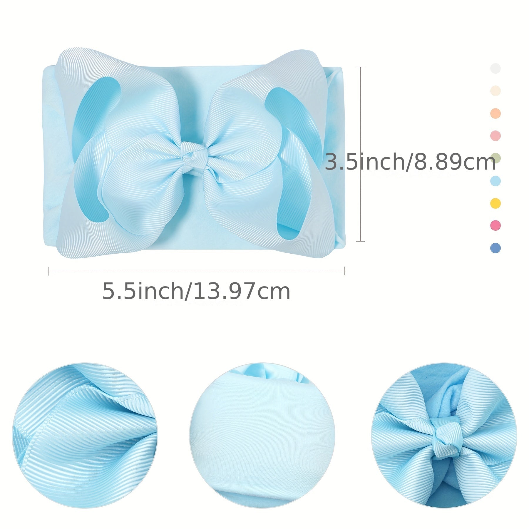 9pcs Baby Girl Nylon Headbands Elastic Stretchy Bow Hairbands