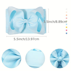 9pcs Baby Girl Nylon Headbands Elastic Stretchy Bow Hairbands