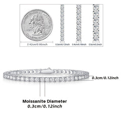 Moissanite Tennis Bracelet 925 Sterling Silver for Women Hip Hop Personality