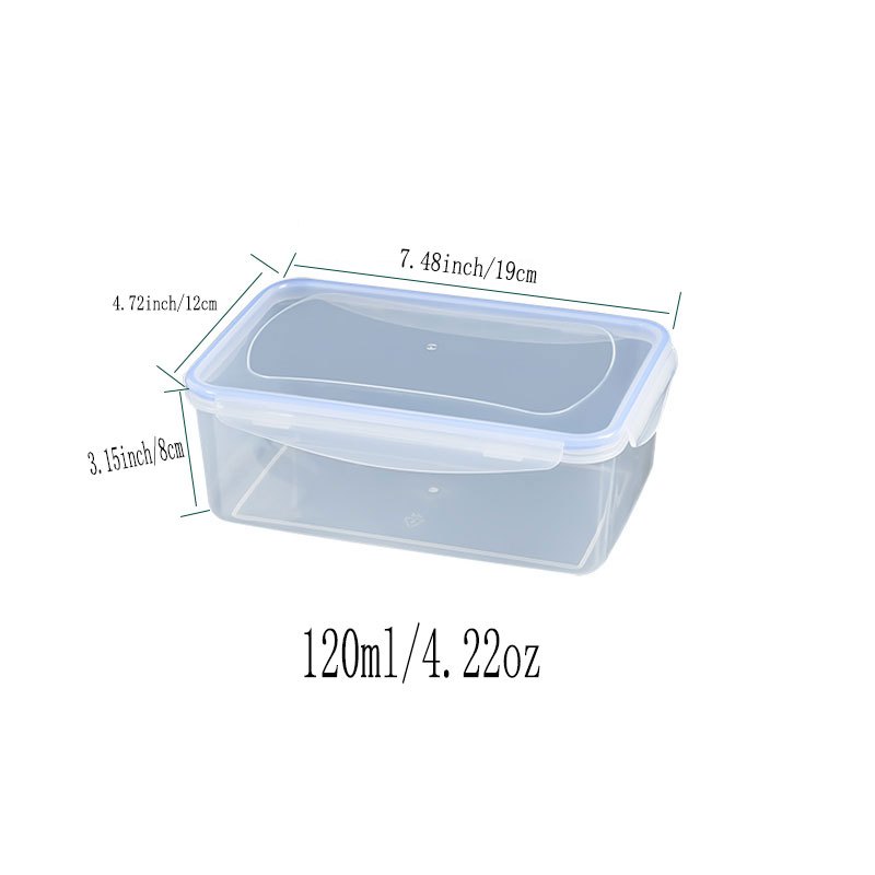 4pcs Plastic Storage Box Refrigerator Lunch Box Sealed Container