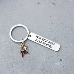 Deer Cartoon Keychain Stainless Steel Friendship Gift