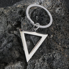 Men's Stainless Steel Triangle Pendant Square Chain Necklace
