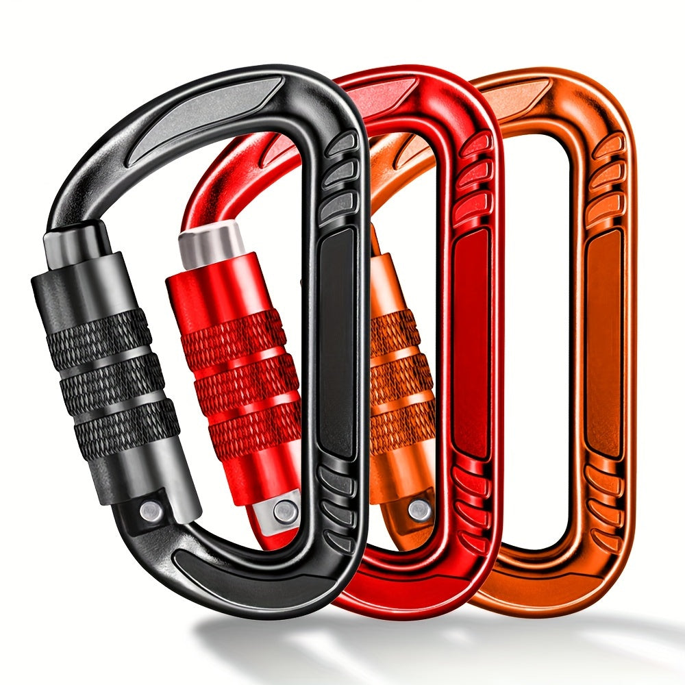7 62 Cm 12 KN Auto Locking Carabiner Clips Ultralight D Ring Aluminum Carabiner