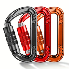 7 62 Cm 12 KN Auto Locking Carabiner Clips Ultralight D Ring Aluminum Carabiner