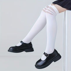 Girls Striped Over The Knee Socks Kids Comfortable Stocking Dress Socks