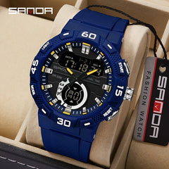 SANDA Boy's Dual Display LED Digital Watch Waterproof