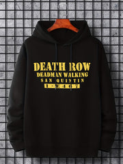 Men's Death Row Print Hoodie Casual Sweatshirt
