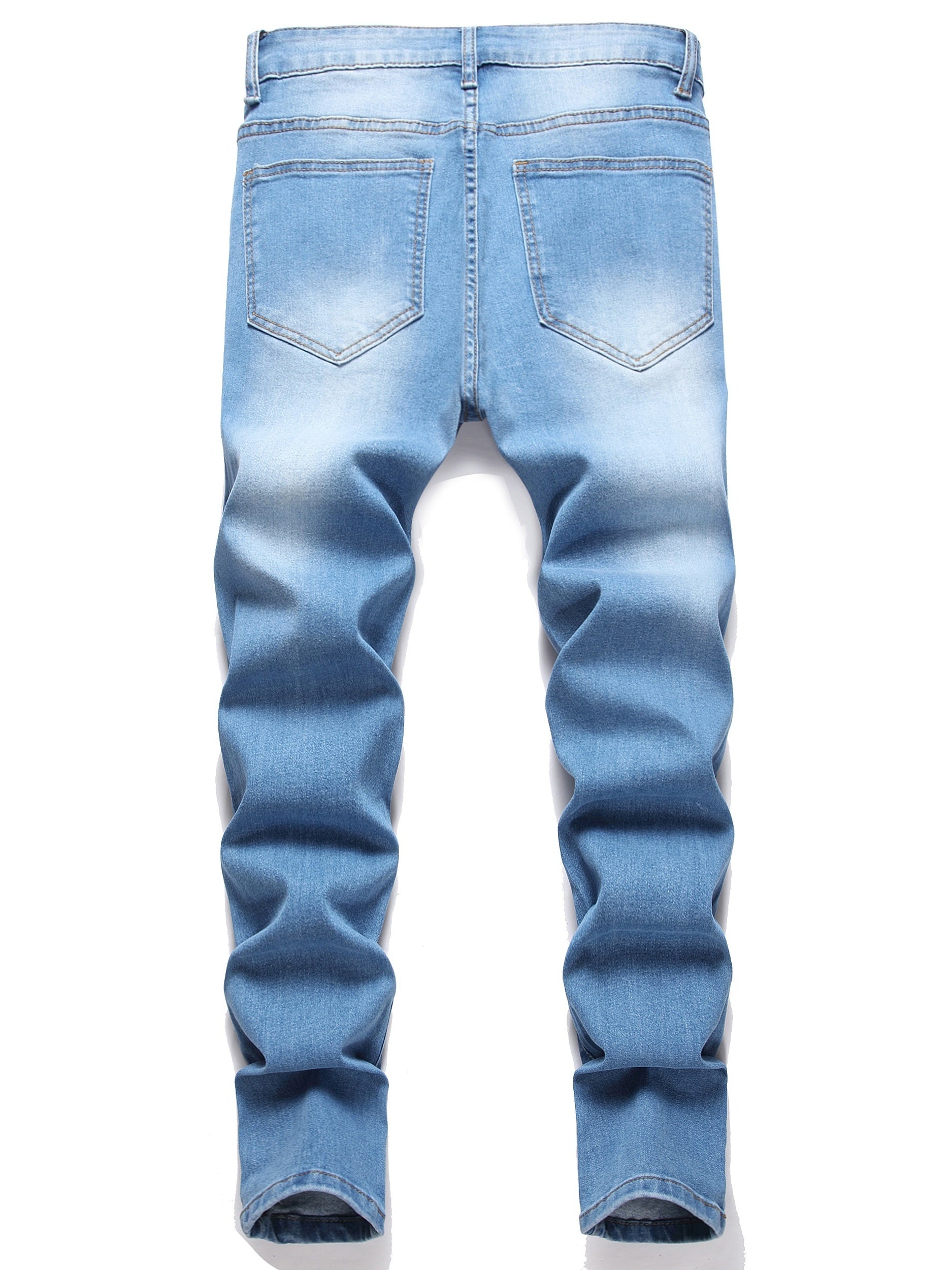 Slim Fit Cat Catch Jeans Casual Distressed Denim Pants