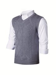 Men's V Neck Cable Knit Sweater Vest