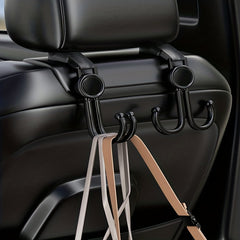 2pcs Car Hooks, Multifunctional Organizer for Bag and Grocery, Black