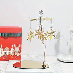 Christmas Revolving Lantern Snowflakes Deer Dream Catcher Candle Holder