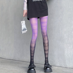 Jacquard Fishnet Tights High Waist Pantyhose