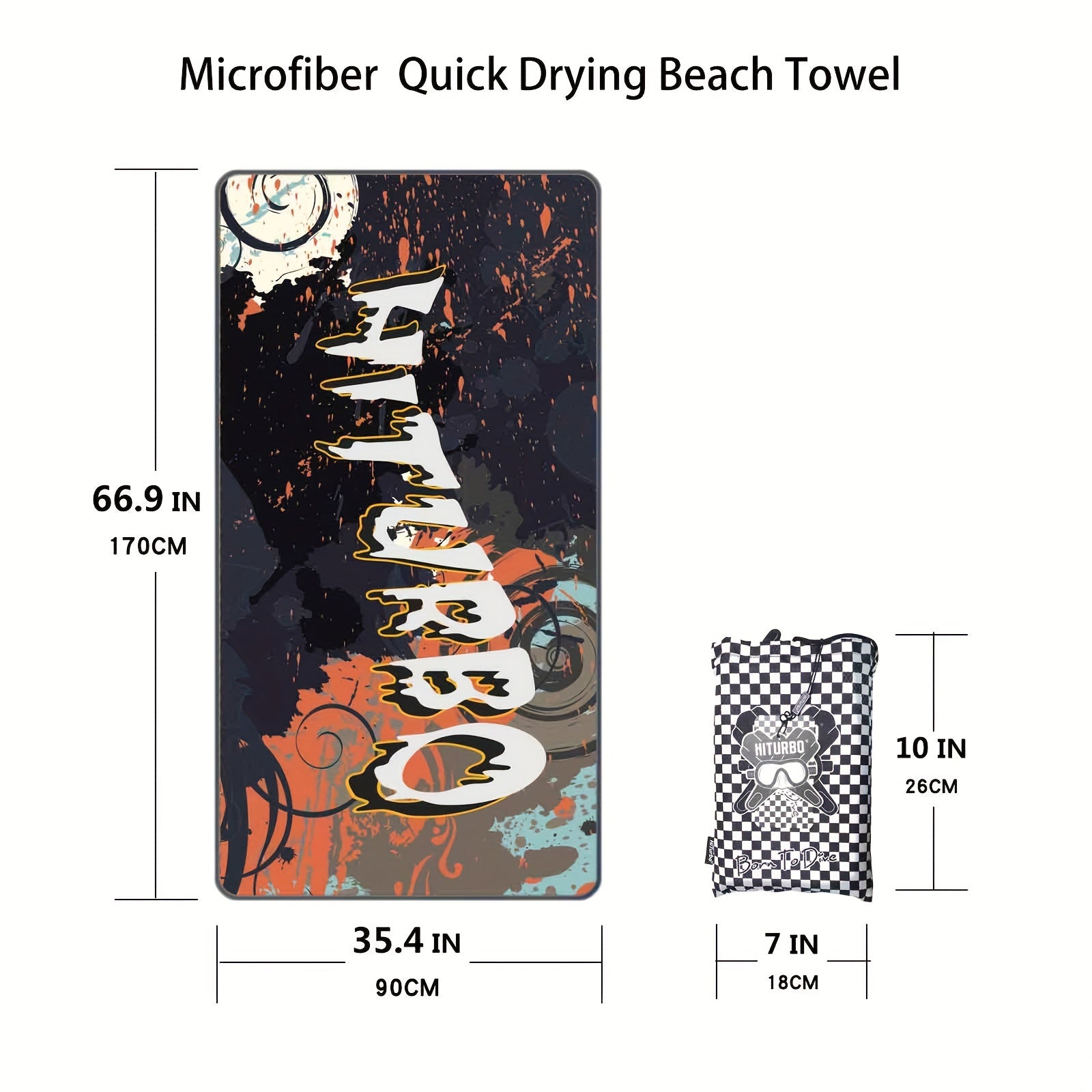 Turbo Microfiber Beach Towel Quick Drying Towel Sand Proof Swim Towel