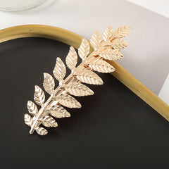 Golden Large Leaf Hair Clip for Women Girls