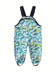 Kids Dinosaur Print Bib Pants Jumpsuit