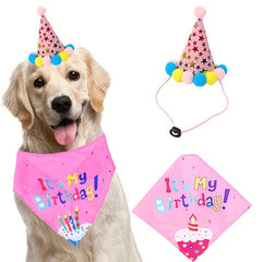 Dog Birthday Bandana & Hat Set - Pet Party Supplies