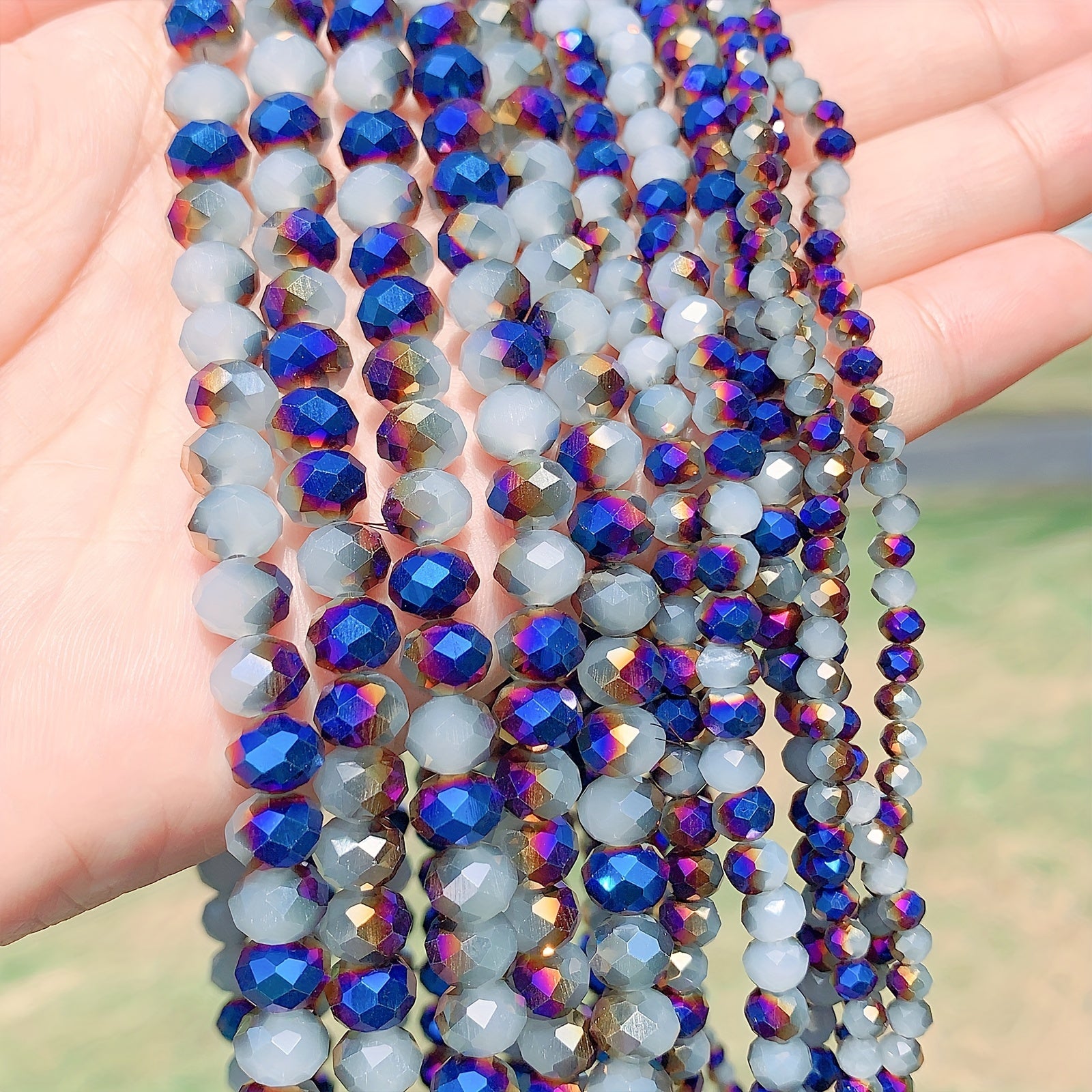 Plated Crystal Beads 4-8mm for DIY Bracelet Jewelry Making