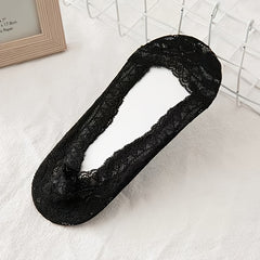 5 Pairs Women's Lace No Show Socks Casual Lace Low Cut Liner Boat Socks