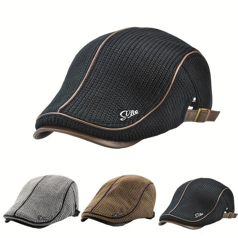 Men's Warm Knitted Beret for Fall and Winter