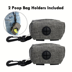 2 Pack Dog Poop Bag Holder Leash Attachment Dispenser