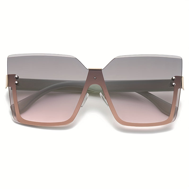 Oversized Rimless Sunglasses Casual Gradient Glasses UV400