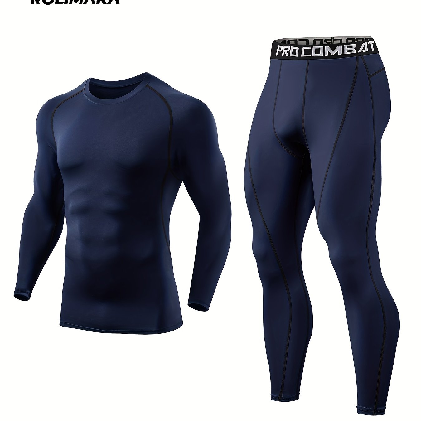 Quick Dry Men's Sports Suit: Moisture Wicking Compression Top & Leggings