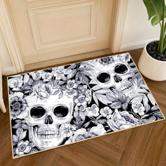 Skull Bath Mat And Skulls Rug Floral Door Mats Entryway Rugs