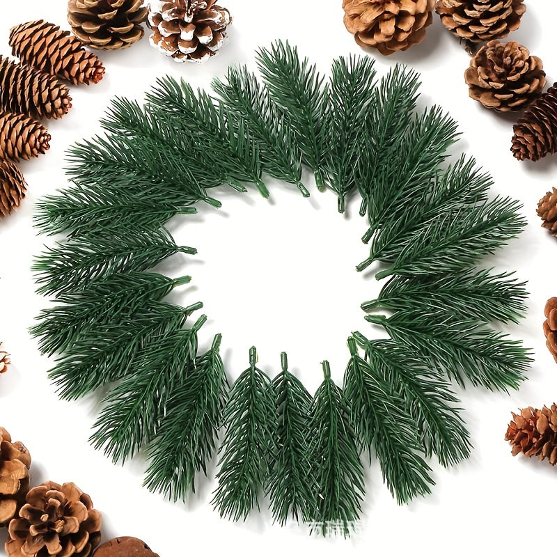 50pcs Artificial Pine Needles for DIY Wreaths Christmas Decorations