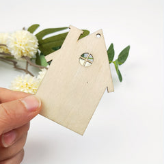 10pcs Wooden House Cutout Ornaments for Wedding Birthday Christmas