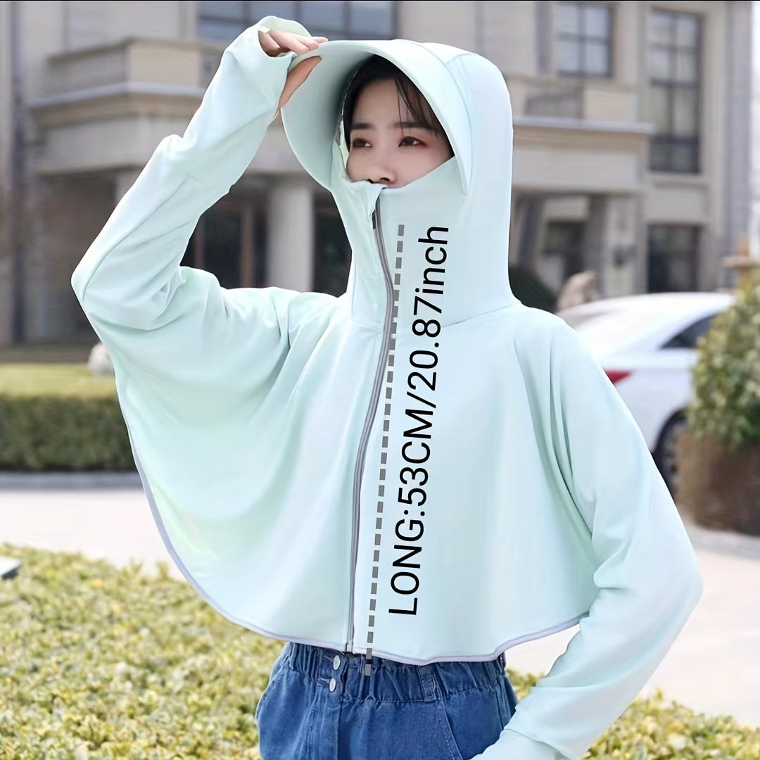 Women's Sun Prot. Ponytail Jacket w/ Breathable Hood Mask